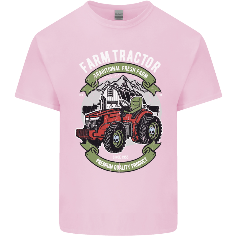 Farm Tractor Farming Farmer Kids T-Shirt Childrens Light Pink