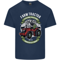 Farm Tractor Farming Farmer Kids T-Shirt Childrens Navy Blue