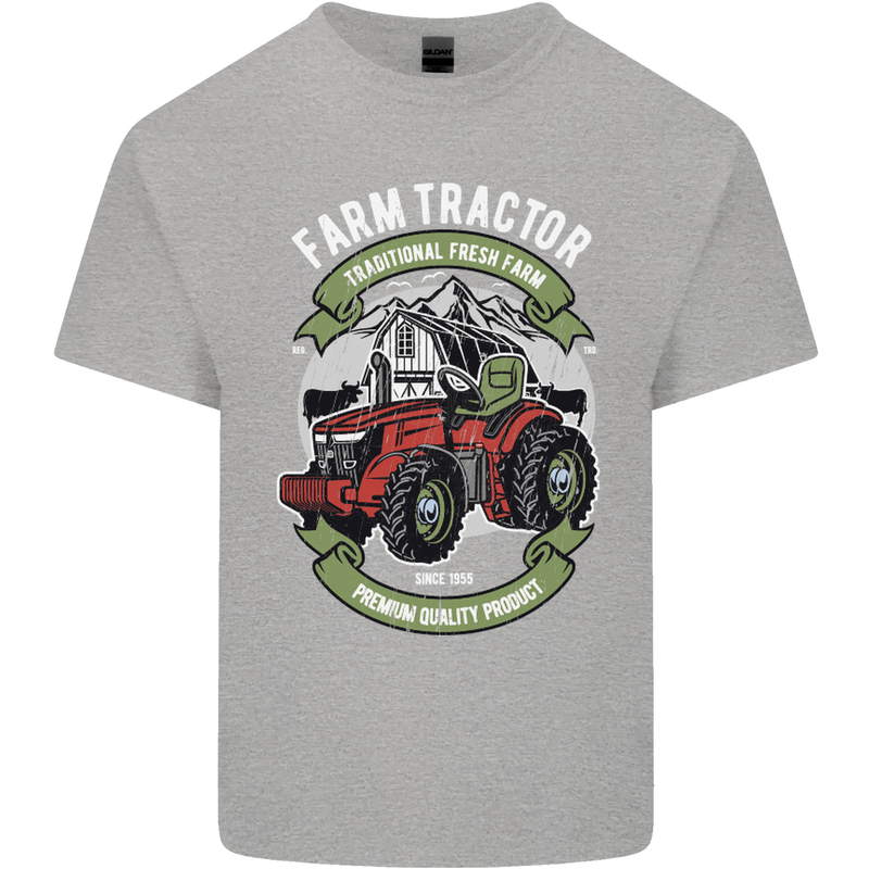 Farm Tractor Farming Farmer Kids T-Shirt Childrens Sports Grey