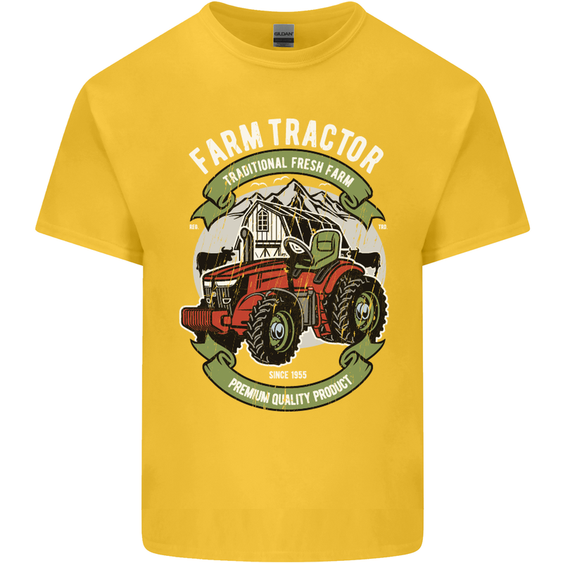Farm Tractor Farming Farmer Kids T-Shirt Childrens Yellow
