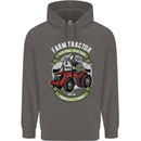 Farm Tractor Farming Farmer Mens 80% Cotton Hoodie Charcoal
