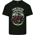 Farm Tractor Farming Farmer Mens Cotton T-Shirt Tee Top Black