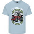 Farm Tractor Farming Farmer Mens Cotton T-Shirt Tee Top Light Blue