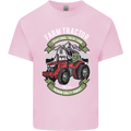 Farm Tractor Farming Farmer Mens Cotton T-Shirt Tee Top Light Pink