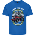Farm Tractor Farming Farmer Mens Cotton T-Shirt Tee Top Royal Blue