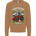 Farm Tractor Farming Farmer Mens Sweatshirt Jumper Caramel Latte