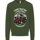 Farm Tractor Farming Farmer Mens Sweatshirt Jumper Forest Green
