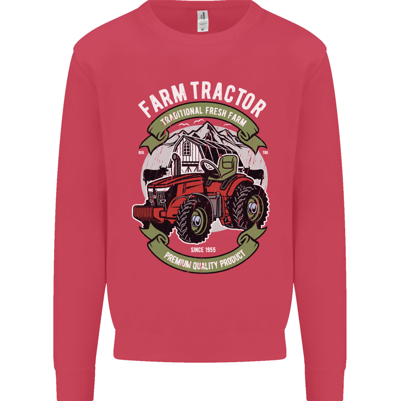 Farm Tractor Farming Farmer Mens Sweatshirt Jumper Heliconia