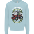 Farm Tractor Farming Farmer Mens Sweatshirt Jumper Light Blue