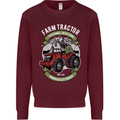 Farm Tractor Farming Farmer Mens Sweatshirt Jumper Maroon