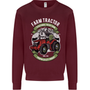 Farm Tractor Farming Farmer Mens Sweatshirt Jumper Maroon