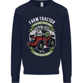 Farm Tractor Farming Farmer Mens Sweatshirt Jumper Navy Blue