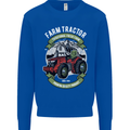 Farm Tractor Farming Farmer Mens Sweatshirt Jumper Royal Blue
