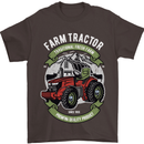 Farm Tractor Farming Farmer Mens T-Shirt Cotton Gildan Dark Chocolate