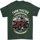 Farm Tractor Farming Farmer Mens T-Shirt Cotton Gildan Forest Green