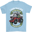 Farm Tractor Farming Farmer Mens T-Shirt Cotton Gildan Light Blue