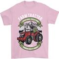 Farm Tractor Farming Farmer Mens T-Shirt Cotton Gildan Light Pink
