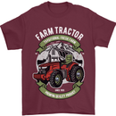 Farm Tractor Farming Farmer Mens T-Shirt Cotton Gildan Maroon