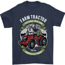 Farm Tractor Farming Farmer Mens T-Shirt Cotton Gildan Navy Blue