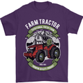 Farm Tractor Farming Farmer Mens T-Shirt Cotton Gildan Purple