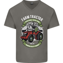 Farm Tractor Farming Farmer Mens V-Neck Cotton T-Shirt Charcoal