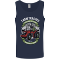 Farm Tractor Farming Farmer Mens Vest Tank Top Navy Blue