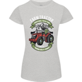 Farm Tractor Farming Farmer Womens Petite Cut T-Shirt Sports Grey