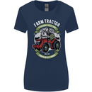 Farm Tractor Farming Farmer Womens Wider Cut T-Shirt Navy Blue