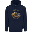 Farming Farm Life is the Best Life Farmer Childrens Kids Hoodie Navy Blue