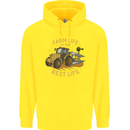 Farming Farm Life is the Best Life Farmer Childrens Kids Hoodie Yellow