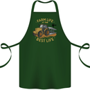 Farming Farm Life is the Best Life Farmer Cotton Apron 100% Organic Forest Green