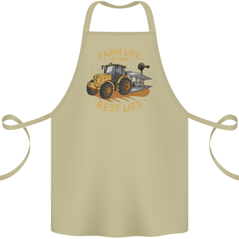 Farming Farm Life is the Best Life Farmer Cotton Apron 100% Organic Khaki