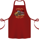 Farming Farm Life is the Best Life Farmer Cotton Apron 100% Organic Maroon