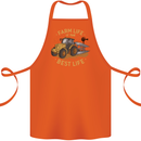 Farming Farm Life is the Best Life Farmer Cotton Apron 100% Organic Orange