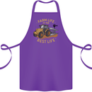 Farming Farm Life is the Best Life Farmer Cotton Apron 100% Organic Purple