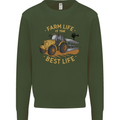 Farming Farm Life is the Best Life Farmer Kids Sweatshirt Jumper Forest Green