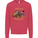 Farming Farm Life is the Best Life Farmer Kids Sweatshirt Jumper Heliconia