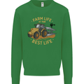 Farming Farm Life is the Best Life Farmer Kids Sweatshirt Jumper Irish Green
