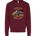 Farming Farm Life is the Best Life Farmer Kids Sweatshirt Jumper Maroon