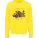 Farming Farm Life is the Best Life Farmer Kids Sweatshirt Jumper Yellow
