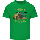 Farming Farm Life is the Best Life Farmer Kids T-Shirt Childrens Irish Green