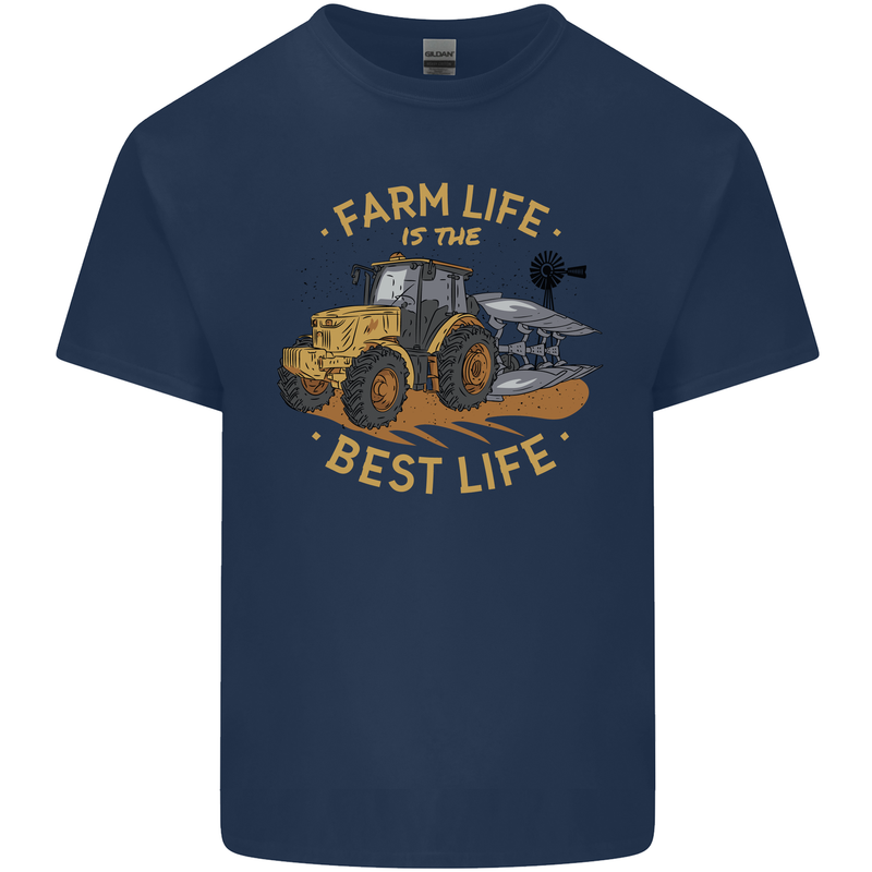 Farming Farm Life is the Best Life Farmer Kids T-Shirt Childrens Navy Blue