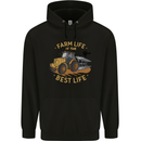 Farming Farm Life is the Best Life Farmer Mens 80% Cotton Hoodie Black