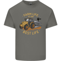 Farming Farm Life is the Best Life Farmer Mens Cotton T-Shirt Tee Top Charcoal
