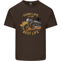 Farming Farm Life is the Best Life Farmer Mens Cotton T-Shirt Tee Top Dark Chocolate
