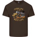 Farming Farm Life is the Best Life Farmer Mens Cotton T-Shirt Tee Top Dark Chocolate