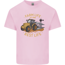 Farming Farm Life is the Best Life Farmer Mens Cotton T-Shirt Tee Top Light Pink