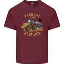 Farming Farm Life is the Best Life Farmer Mens Cotton T-Shirt Tee Top Maroon