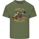Farming Farm Life is the Best Life Farmer Mens Cotton T-Shirt Tee Top Military Green