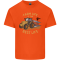 Farming Farm Life is the Best Life Farmer Mens Cotton T-Shirt Tee Top Orange